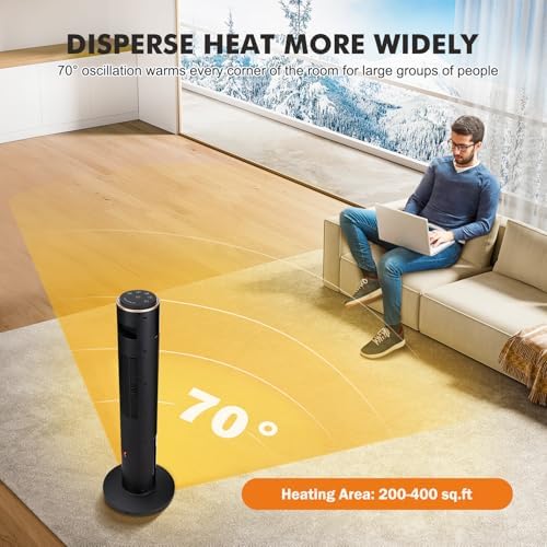 PioneerWorks 34 Electric Space Heater with 3D Flame and Remote Control