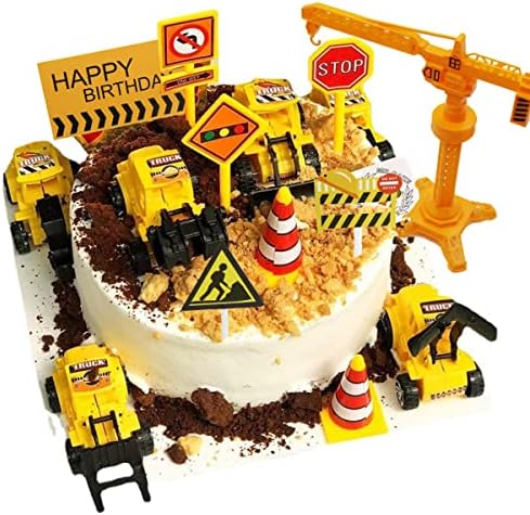 Nevperish 18 PCS Construction Cake Toppers Set