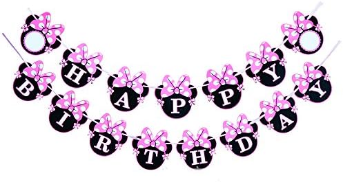 CHuangQi Minnie Birthday Banner Decorations