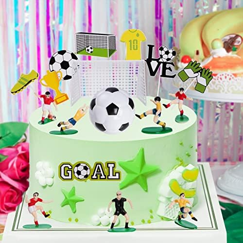 18 Piece Soccer Cake Topper Decorations Set