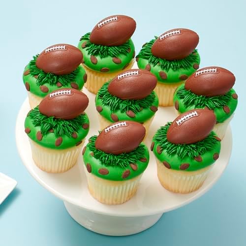 DECOPAC 3D Football Cupcake Toppers - 24 Pack