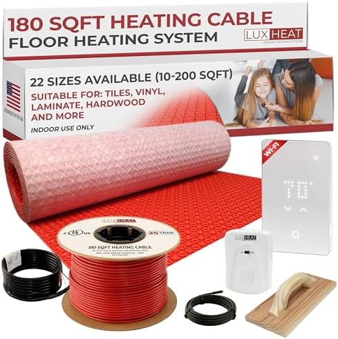 LuxHeat 180sqft Electric Floor Heating System with WiFi Thermostat