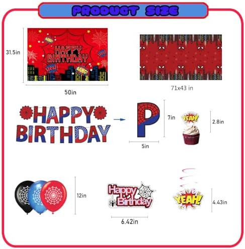 Spider Theme Birthday Decor Kit for Kids Party