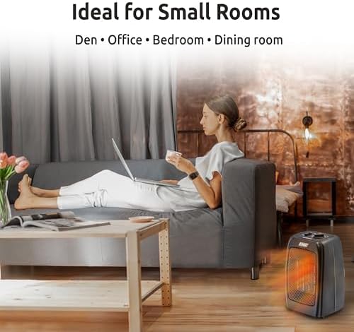 EZ-HEAT Electric Ceramic Space Heater with Thermostat and Fan