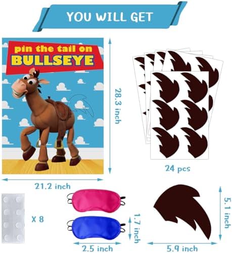 OULUN Pin the Tail on the Bullseye Party Game