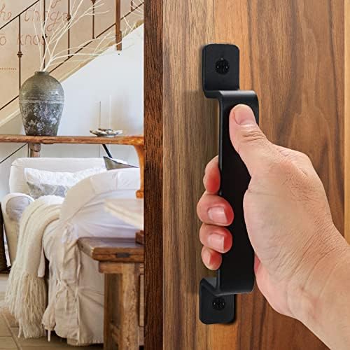4 Pcs Black Sliding Barn Door Handles for Gates and Closets