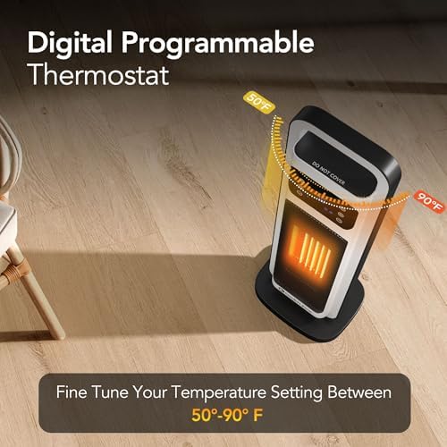 Comfort Zone 26-Inch 1500W Tower Electric Heater with Remote Control