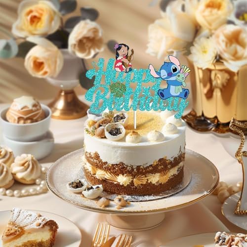 Cute Cartoon Birthday Cake Decor Blue 1