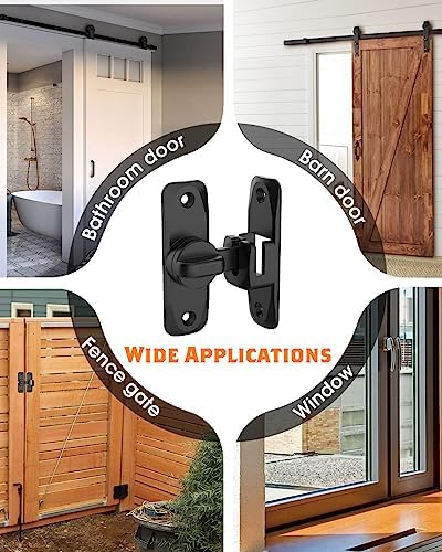 YogePote 90180 Degree Barn Door Lock - 1Pc Black