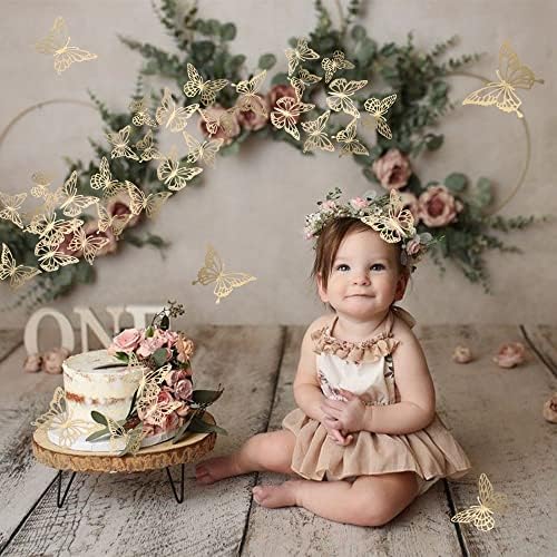 ZHUOWEISM 40PCS 3D Butterfly Cupcake Toppers Non-Edible Party Decorations