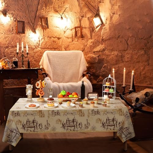 WovWeave 3 Pcs Wizard Tablecloth Decorations for Halloween Party