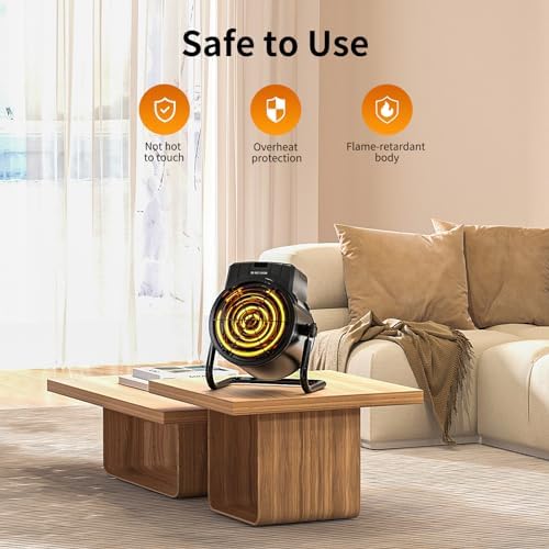 Zynkez 1500W PTC Ceramic Mini Desk Heater with Remote
