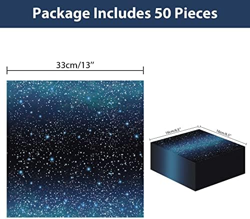 50 Pcs Space Starry Napkins Galaxy Party Decor