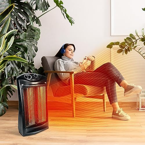 BEYOND HEAT 1500W Electric Quartz Tower Heater