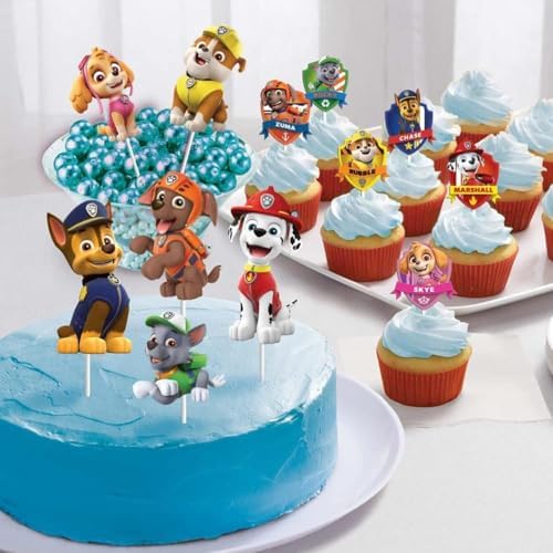 Paw Patrol Dessert Toppers - 12 Pcs Set with 105 375 Designs