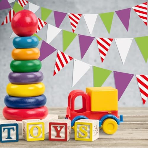 5 Pieces Buzz Themed Birthday Banners with Flags and Rope