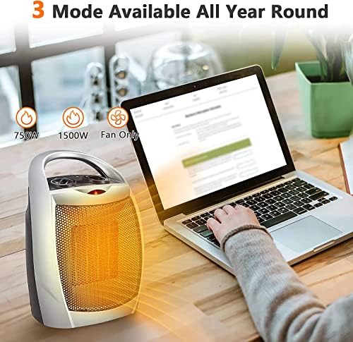 Antarctic Star 750W1500W Ceramic Space Heater with Thermostat