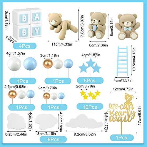 Yinder Bear Cake Toppers Set for Birthday and Baby Shower