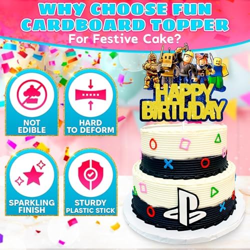 V TOWER Video Game Cake Topper Decorations
