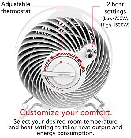 Vornado Pivot Heat Electric Space Heater White