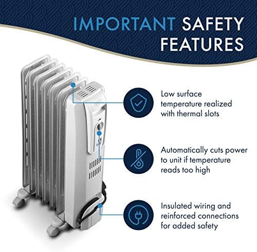DeLonghi TRH0715 Oil Filled Radiant Heater 1500W Quiet Portable