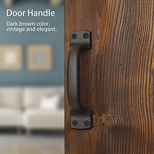 Livfodrm Barn Door Handle 7 Inch Heavy Duty Cast Iron 2 Pack