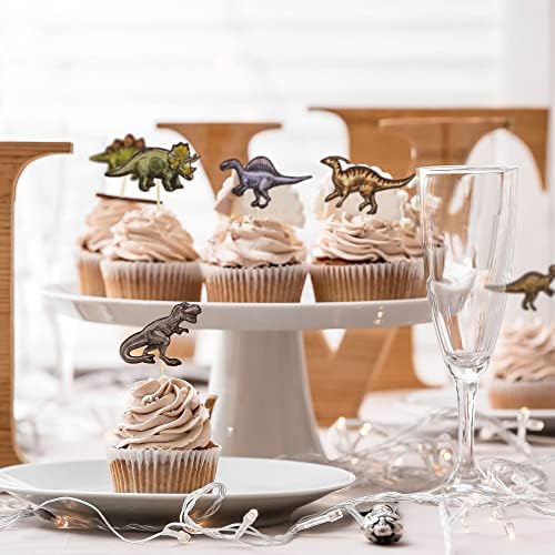 36Pcs Dinosaur Cupcake Toppers for Dino Theme Party
