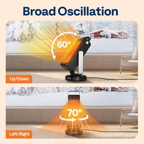 VIVOHOME 1500W Electric Ceramic Space Heater with Remote Control and 12H Timer
