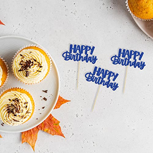 Gyufise 24 Pcs Happy Birthday Cupcake Toppers