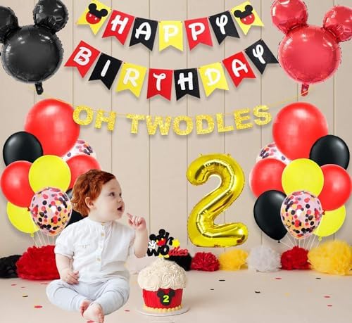Nyhpar Mickey Mouse 2nd Birthday Party Decorations Set