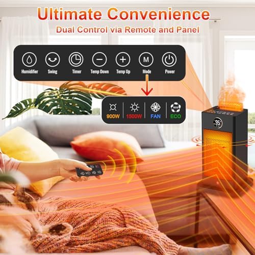 Beautyfan 3-in-1 Space Heater with Humidifier and 3D Flame Ambiance