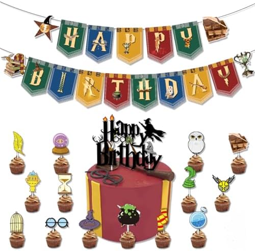 Magical Wizard Birthday Decor Kit with Balloons and Backdrop