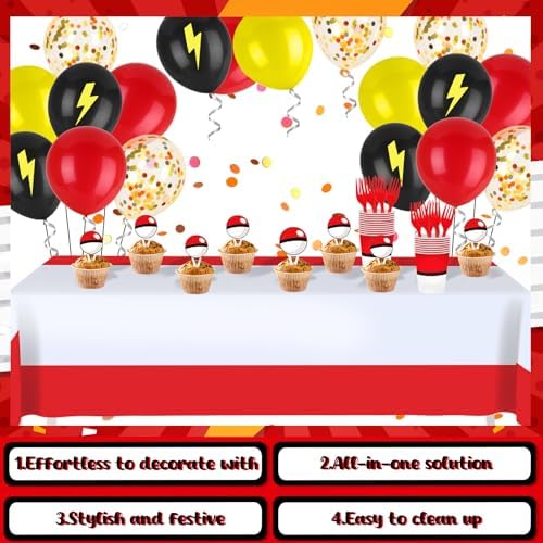 162Pcs Cartoon Birthday Party Decor Set for 24 Guests