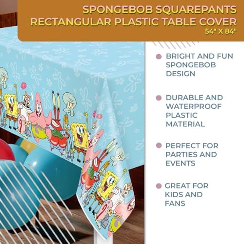 Unique Spongebob Squarepants Plastic Table Cover - 54 x 84 1 Pc
