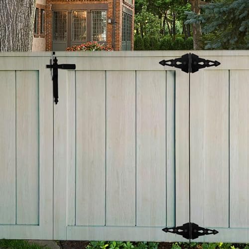 HOME MASTER HARDWARE 8 Inch Gate Hinges 6 Pack Black