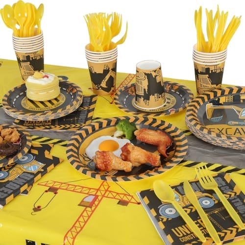 Construction Theme Birthday Party Supplies Kit 194 Pcs