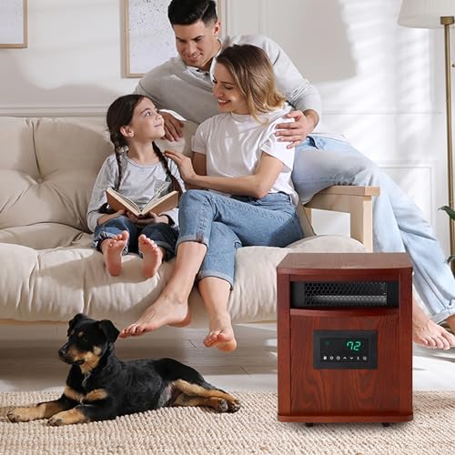 LIFESMART GLOBAL 6 Element Space Heater with Remote - Brown