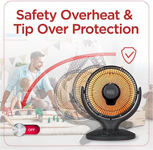 BLACKDECKER 800W Electric Space Heater with Oscillation and Overheat Protection