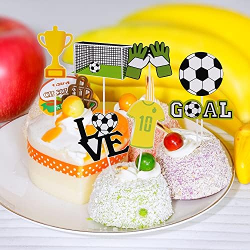 18 Piece Soccer Cake Topper Decorations Set