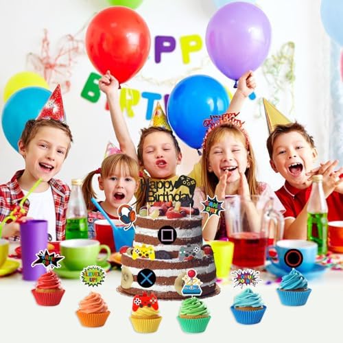 17 Pcs Video Game Cake Toppers Party Decorations