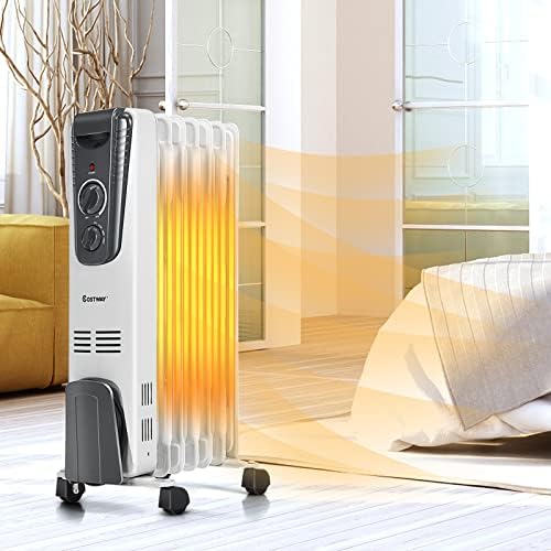 COSTWAY 1500W Oil Filled Radiator Heater with 3 Heat Settings