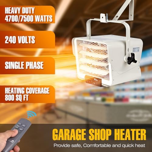 DR INFRARED HEATER 7500W 240V Hardwired Electric Heater with Remote Thermostat