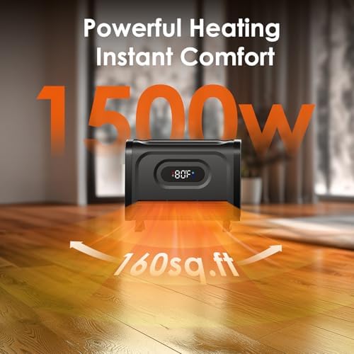 Air Choice 1500W Wall Mount Space Heater with Remote and Timer