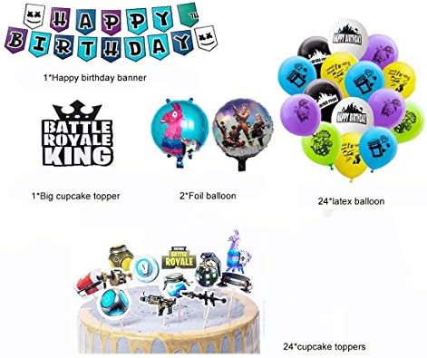 FONBALLOON Video Game Party Decor 52 Pcs Set