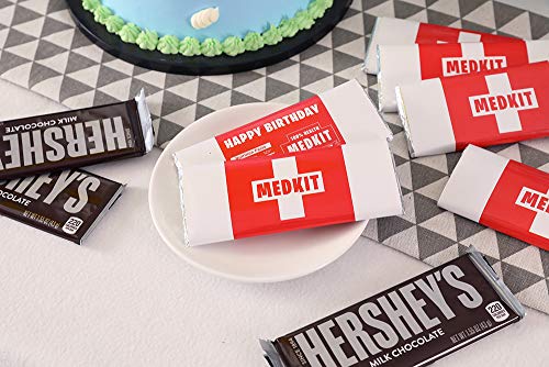 Game Party Supplies Chocolate Bar Medkit Labels with Foil Wrappings 2424 Count