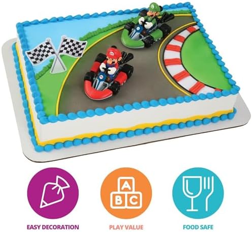 DecoSet Mario Kart Cake Decorations 3 Piece Set