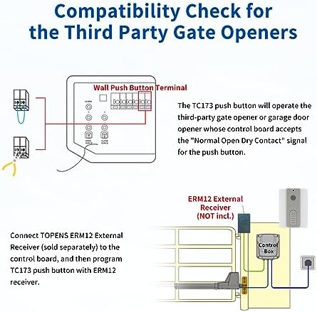 TOPENS TC173 Wireless Push Button for Gate Opener