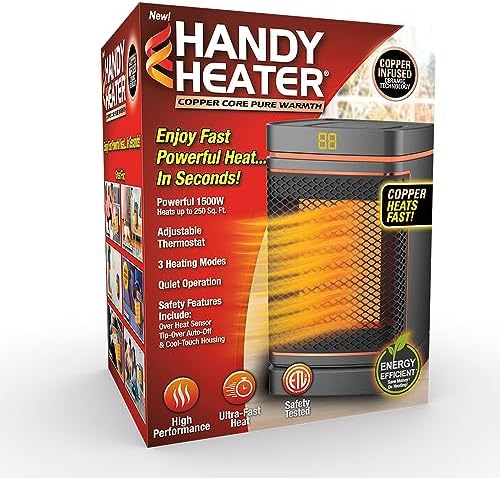 Ontel Copper Core Ceramic Space Heater 1500W Adjustable Thermostat