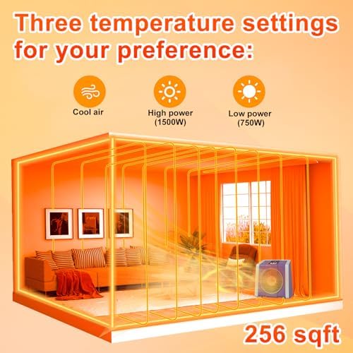 HEATIT Electric Space Heater with Thermostat and 12H Timer