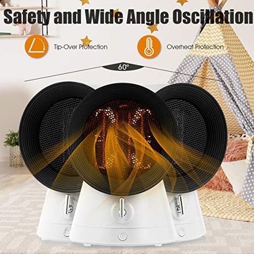 COSTWAY 2 in 1 Space Heater and Fan with 3 Modes